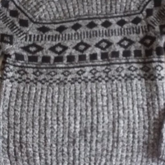 Far West chunky black/grey wool blend sweater - Picture 5 of 7